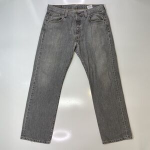 Levis 501 Denim Jeans Mens 34x30 Black Straight Leg Button Fly Red Tab Classic